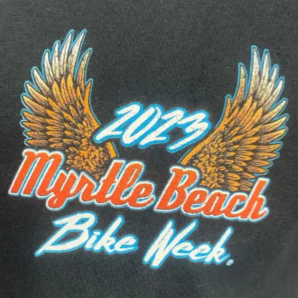 Myrtle Beach 2003 Bike Week Black and Blue T-Shirt Large - Picture 3 of 4